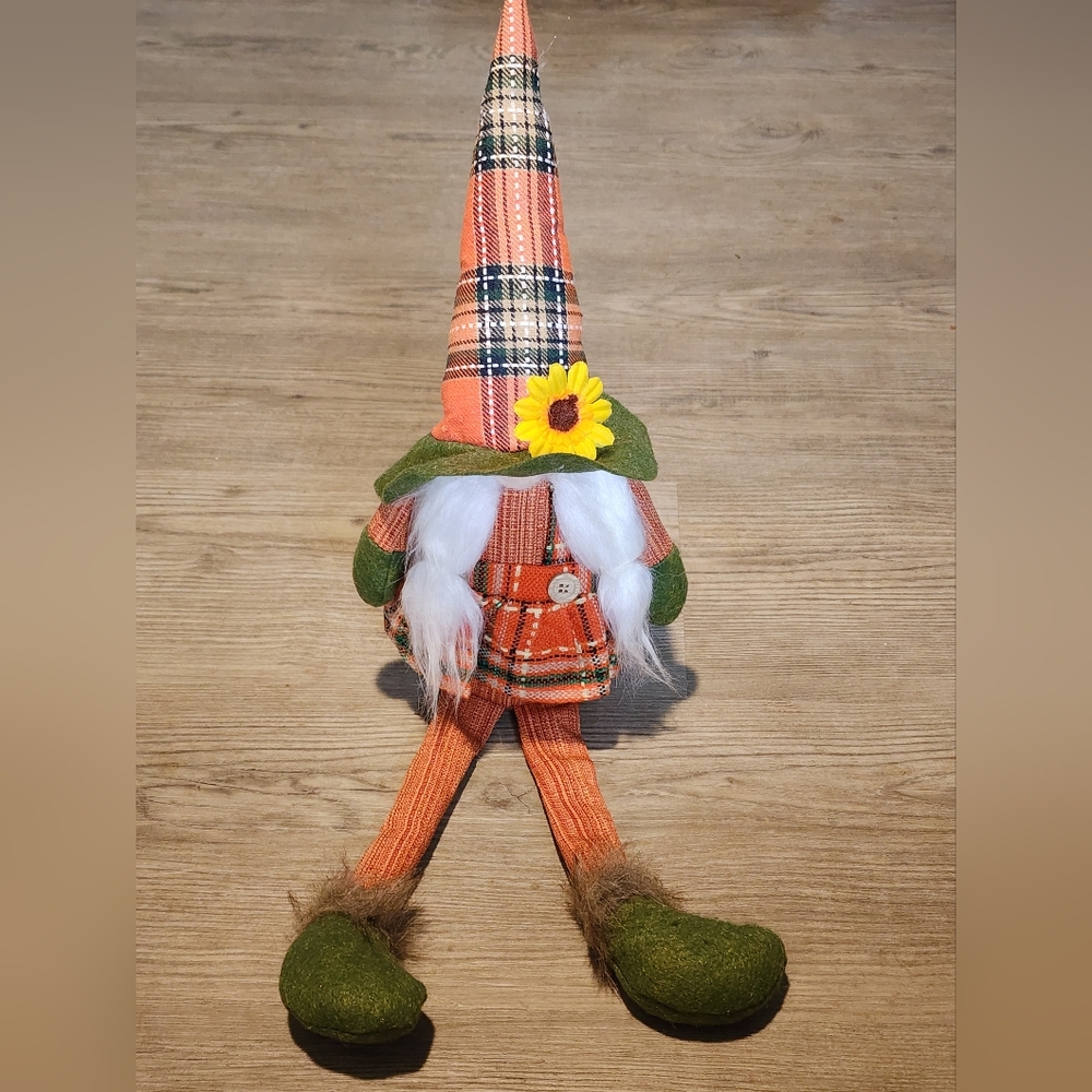 Fall Gnome Girl Plush‎ Elf Sunflower Thanksgiving Decor Farmhouse Plaid KZ